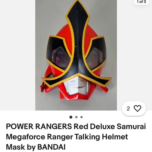 Power rangers red deluxe samurai megaforce ranger talking mask helmet - Picture 7 of 7